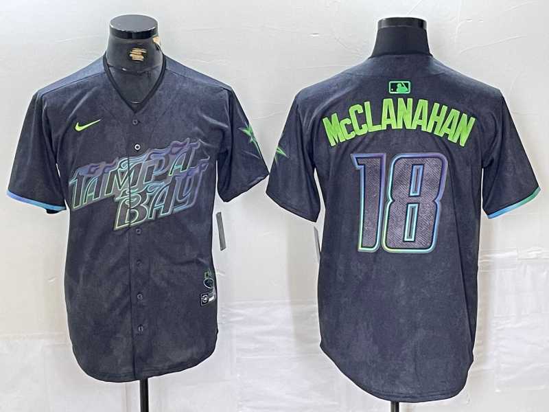 Men%27s Tampa Bay Rays #18 Shane McClanahan Charcoal 2024 City Connect Limited Stitched Jersey